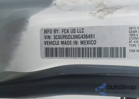 2022 Ram 2500 Big Horn/Lone Star z USA, uszkodzony, nr VIN 3C6UR5DL5NG436491